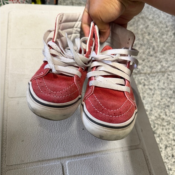 Vans Kids Red & White High-Top Skate Sneakers size 1.0 or 13 - Picture 7 of 8